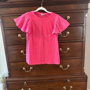 THML women's fuschia pink flutter top - small